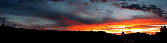 Donner Summit Sunset Panorama (Click for a larger version)