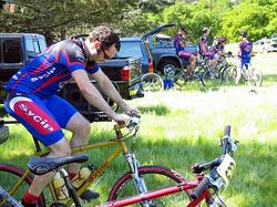 Warming up at the Central Coast Mountain Bike Race (Click for a larger version)