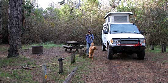 Sportsmobile at Van Damme State Park