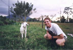La Fortuna, Costa Rica - The goat, myself, and Volcano Arenal (70K)